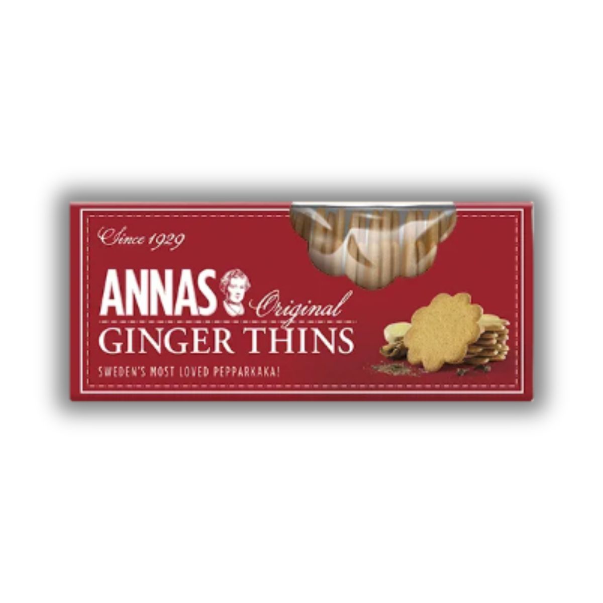 annas-original-ginger-thins-bg-white Annas Ginger Thins 12x150gr Κιβώτιο - Image 1